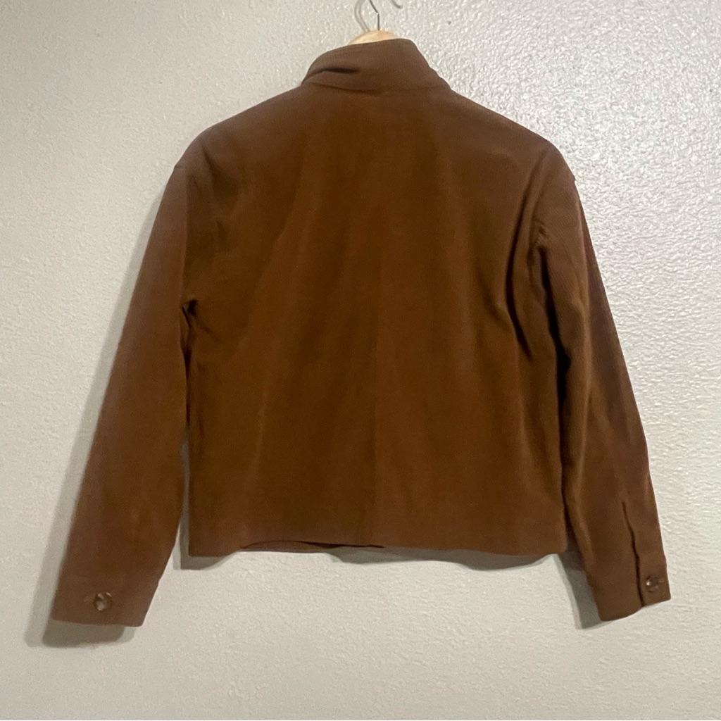 Avec Les Filles Cropped Brown Corduroy Minimalist Jacket — image 3 of 8